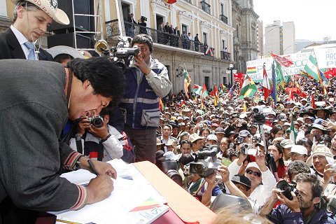 Evo Morales - Photo José Luis Quintana