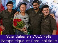 Piedad Cordoba et 3 dirigeants des FARC - Photo ABP